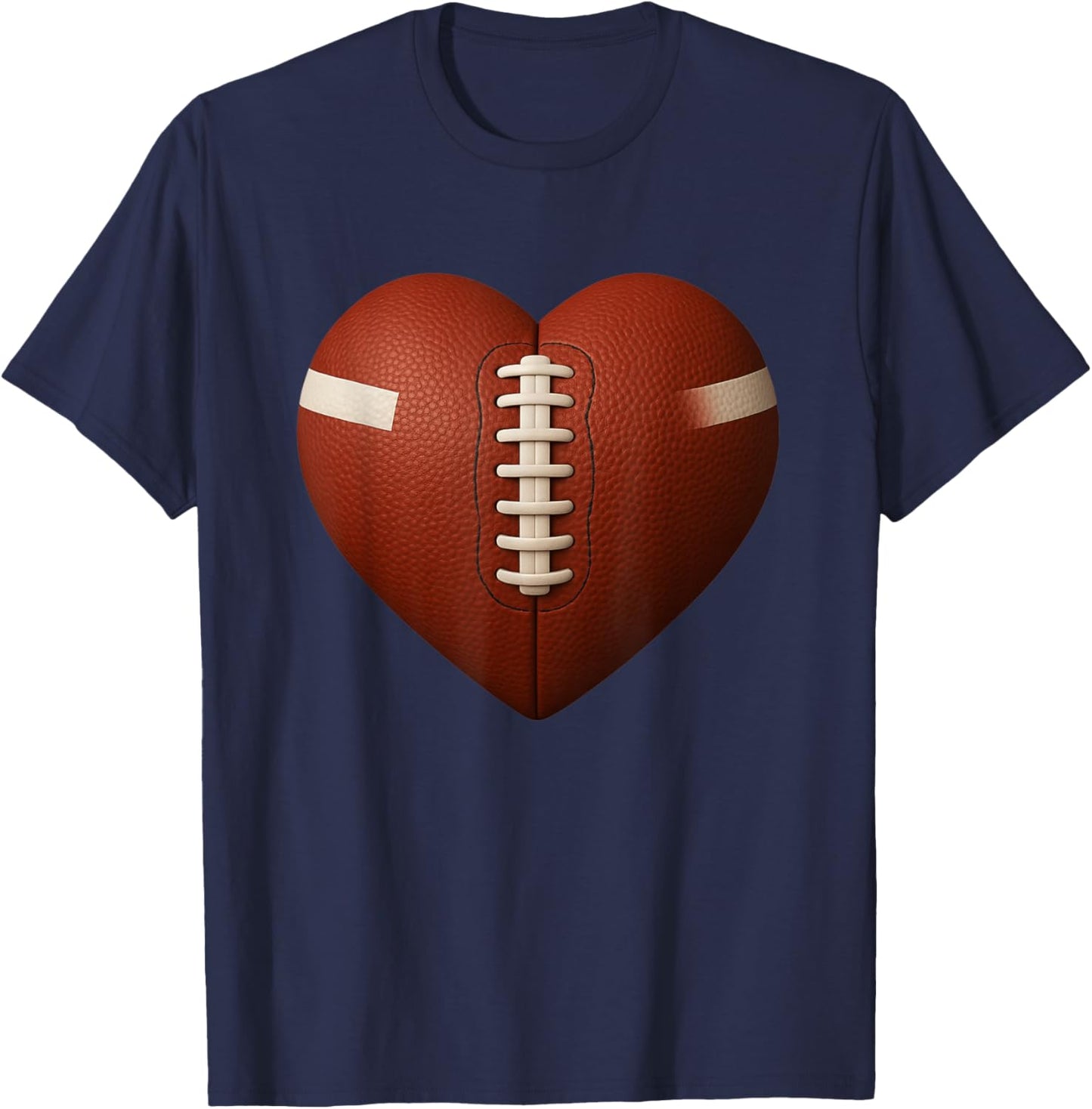 Football Heart Shape American Football Valentines Day Boys T-Shirt - T-Shirt | Navy