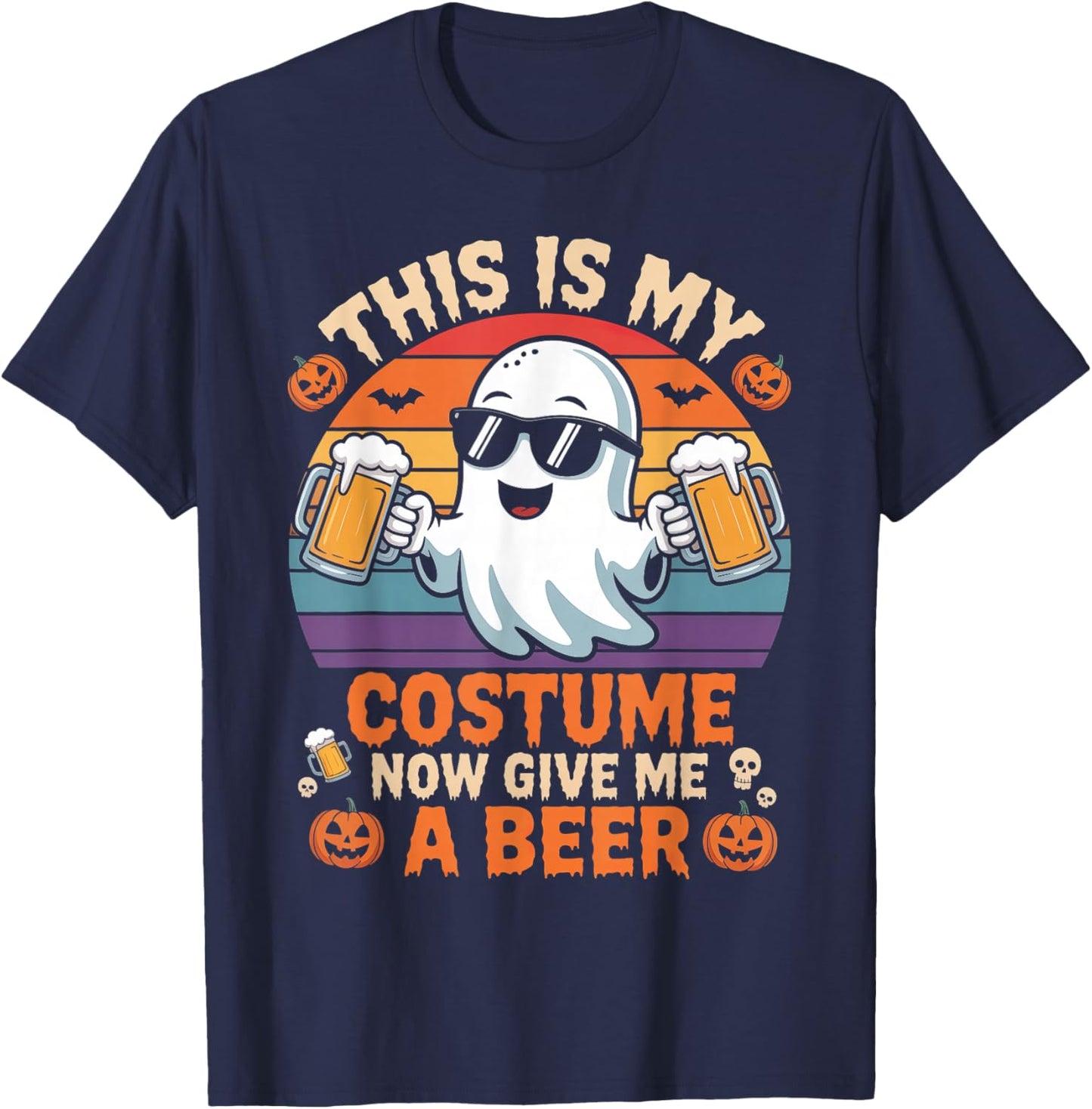This is My Halloween Costume Now Give Me A Beer T-Shirt - T-Shirt | Navy