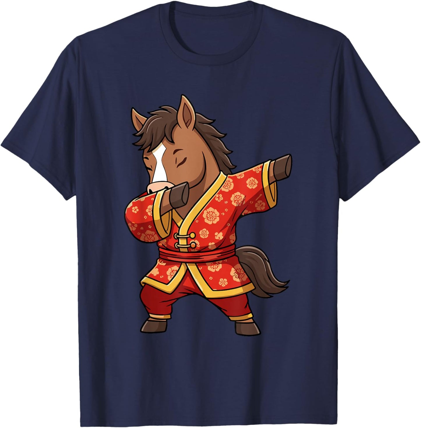 Lunar New Year of The Horse Dabbing Boys Chinese New Year T-Shirt - T-Shirt | Navy