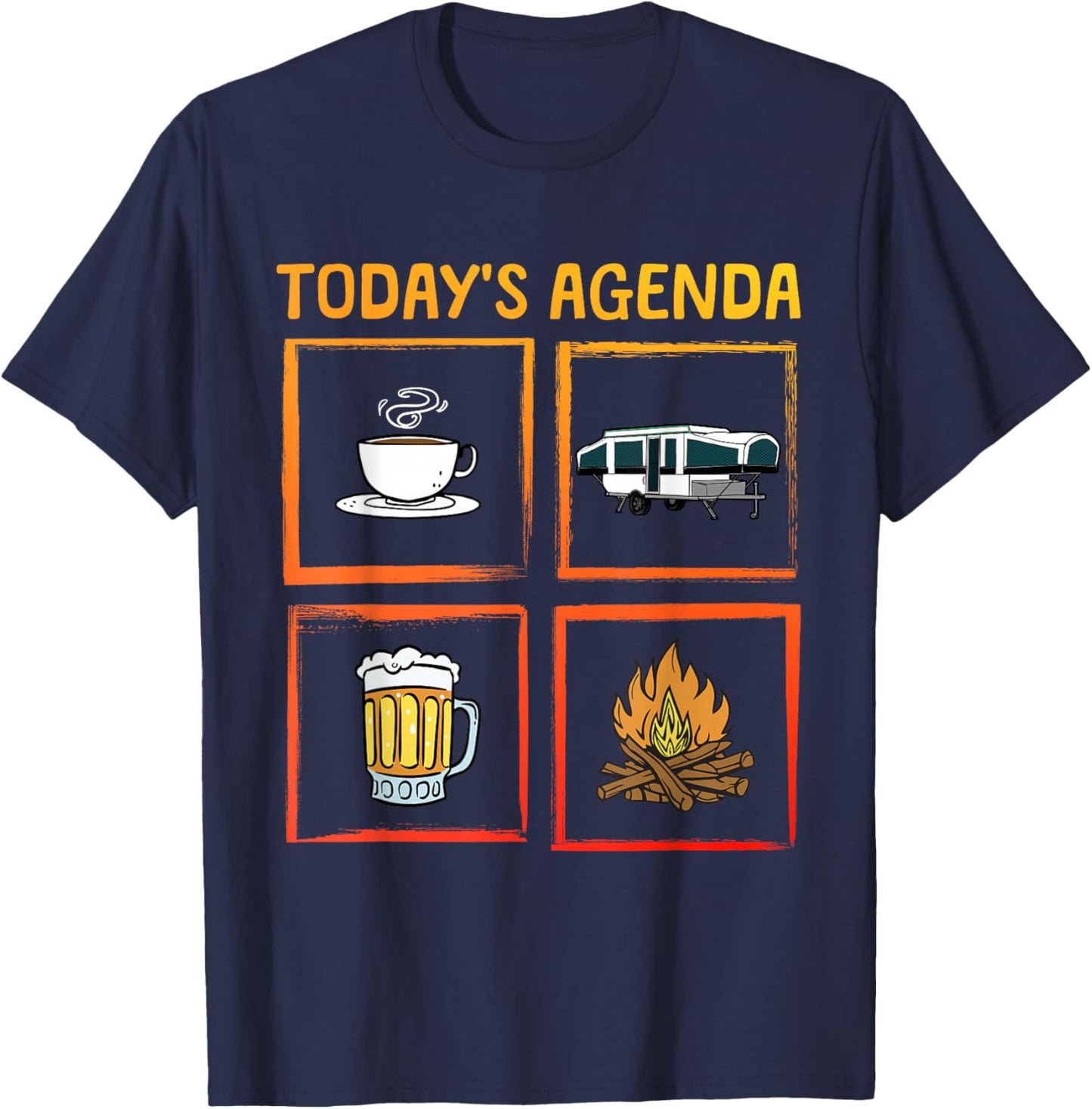 Cool Pop Up Camper Art Women Caravan Popup Camper T-Shirt - T-Shirt | Navy