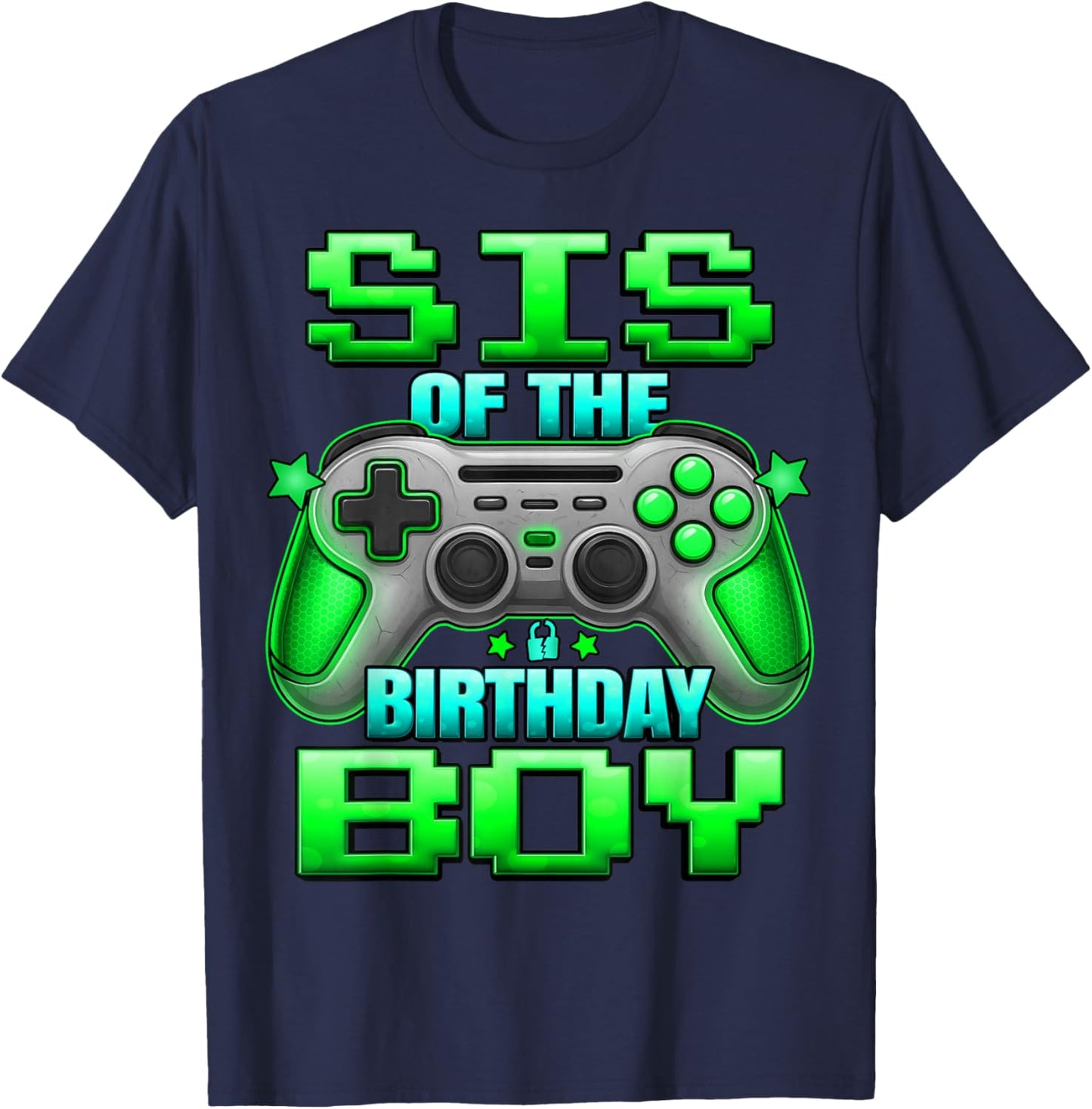 Sister of The Birthday Boy Matching Family Lil Sister T-Shirt - T-Shirt | Navy