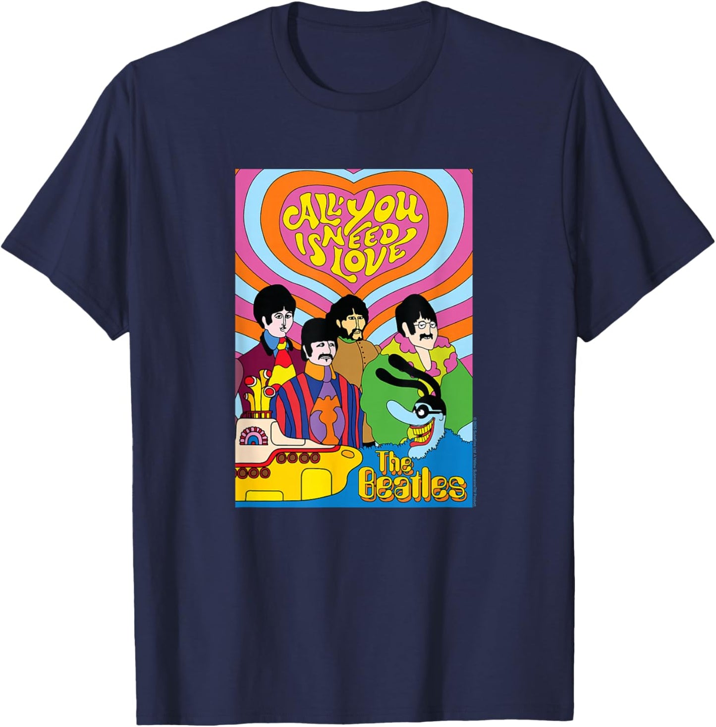 The Beatles - Yellow Submarine - All You Need is Love T-Shirt - T-Shirt | Navy