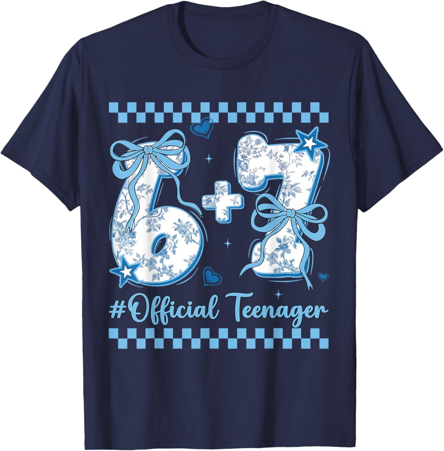 13th Birthday Girls 13 Years Official Teenager six Seven T-Shirt - T-Shirt | Navy