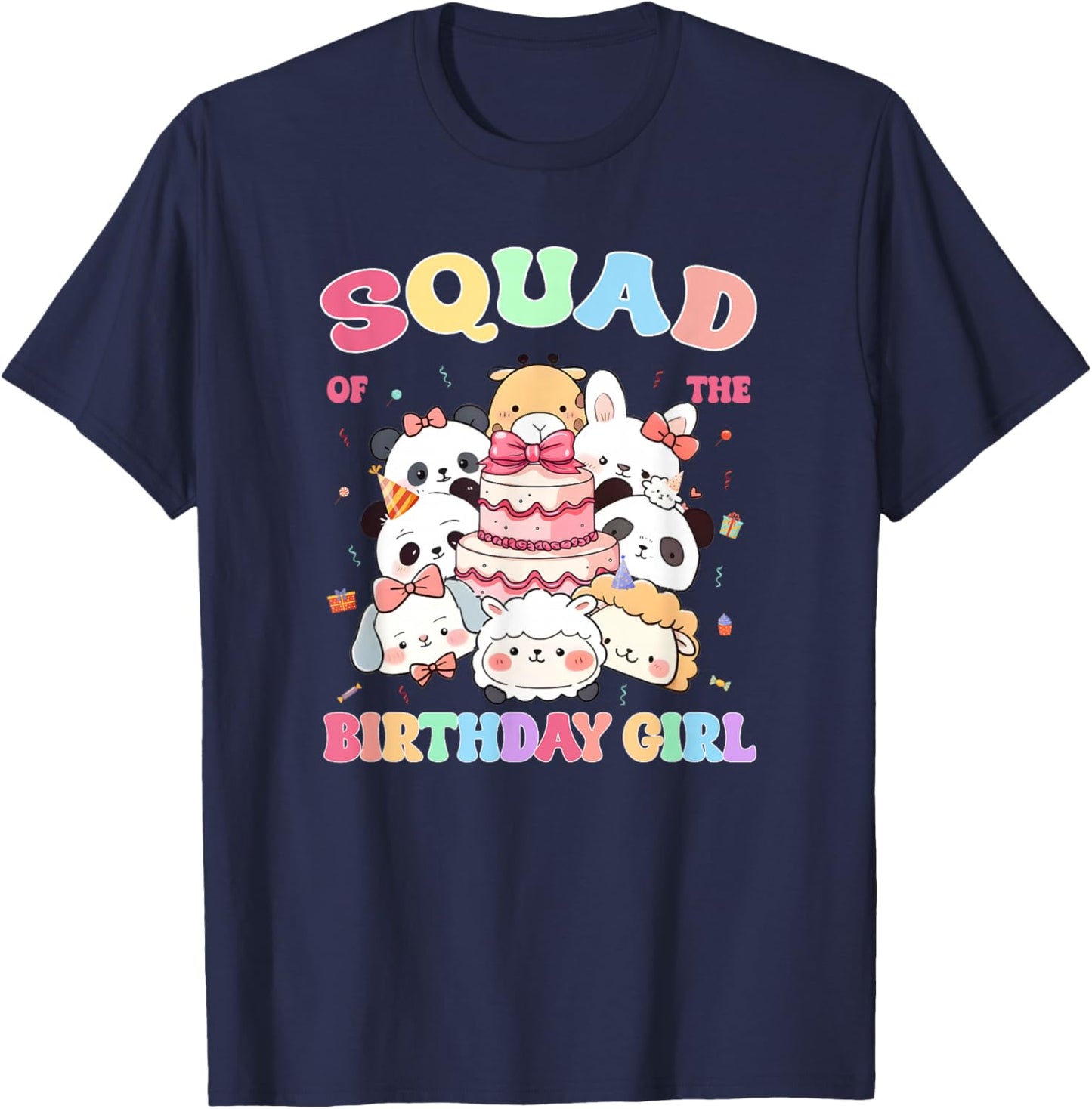 Birthday Family Squish Squad Squad of The Birthday Girl T-Shirt - T-Shirt | Navy