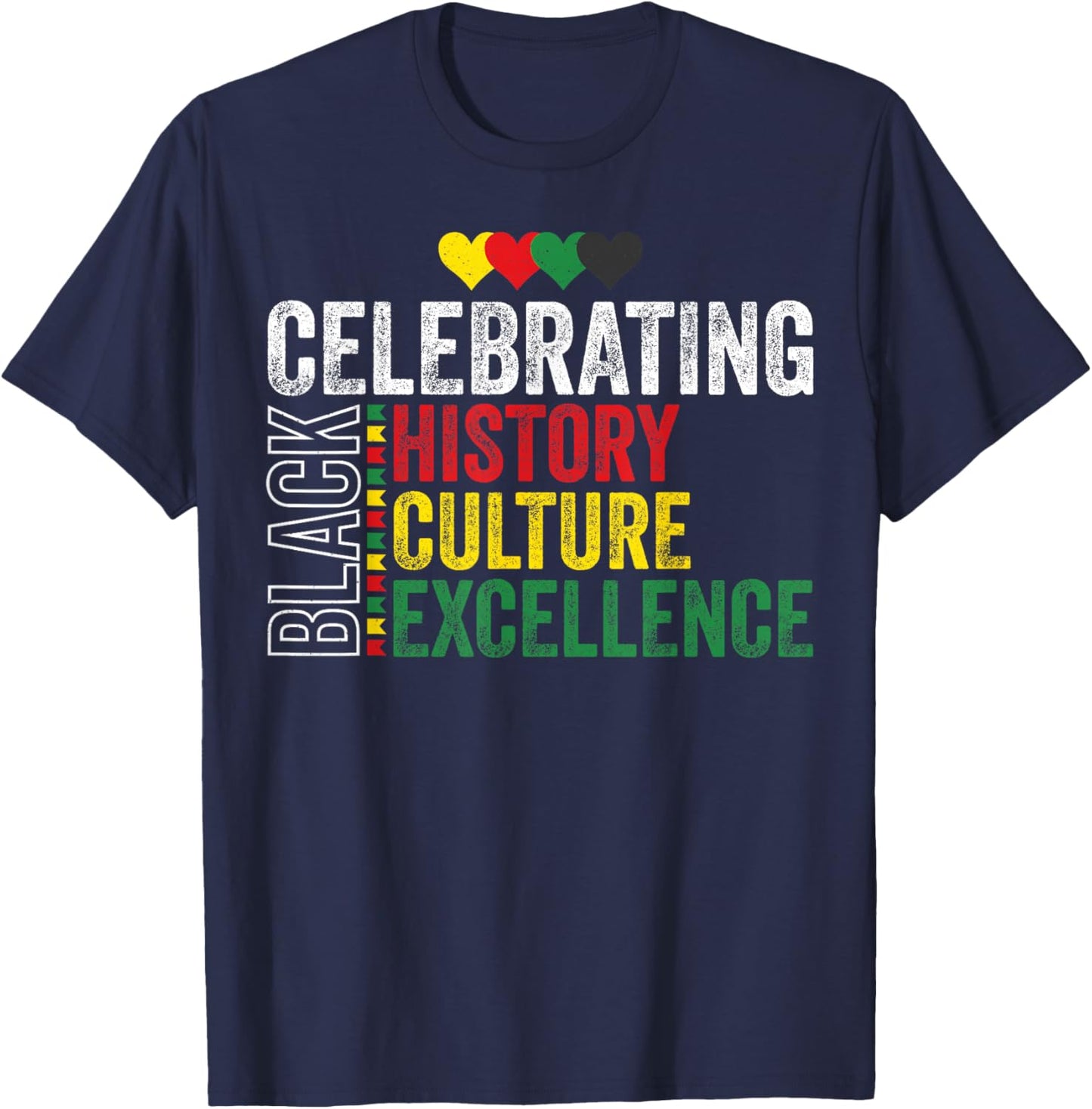 Celebrating Black History Month Afro African Men Women Kids T-Shirt - T-Shirt | Navy
