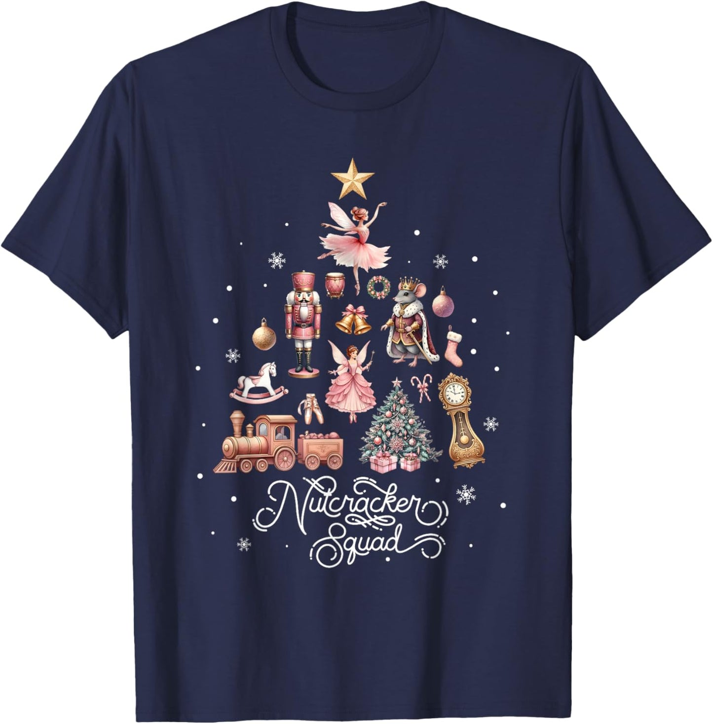 Christmas Nutcracker Squad Ballet Dance Women Kids Girls T-Shirt - T-Shirt | Navy