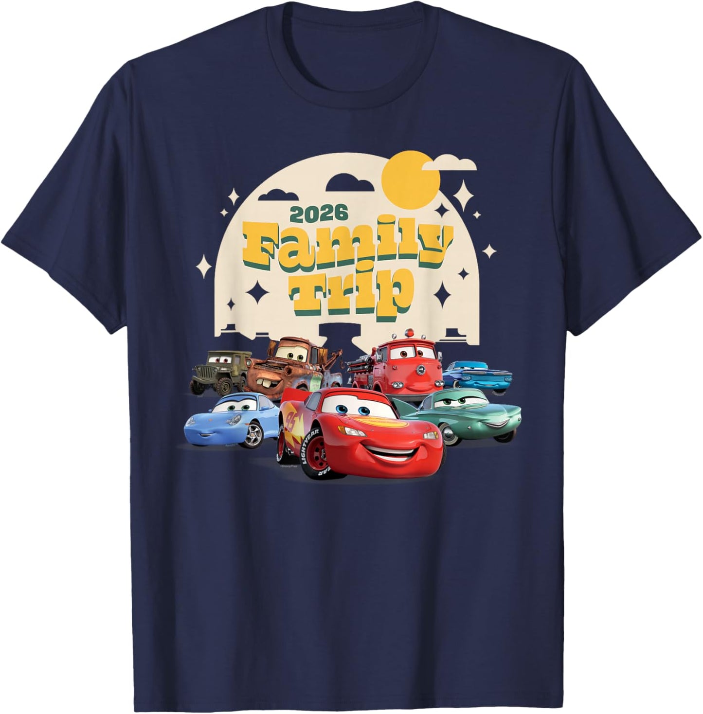 Disney and Pixar's Cars 2026 Family Trip Matching Vacation T-Shirt - T-Shirt | Navy