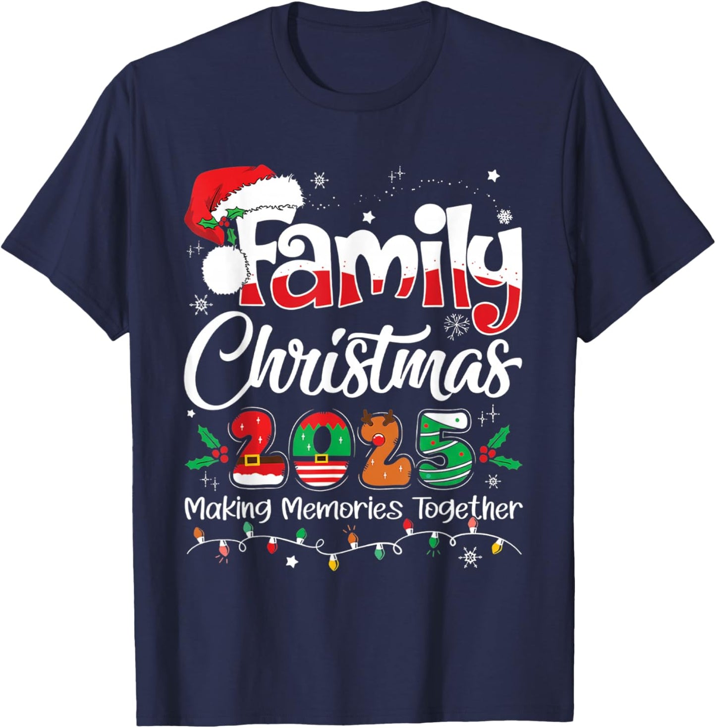 Family Christmas 2025 Matching Family Christmas Xmas T-Shirt - T-Shirt | Navy