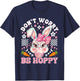 Happy Easter Groovy Bunny Face Don't Worry Be Hoppy Women T-Shirt - T-Shirt | Navy