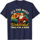 Funny Santa Beer Christmas Retro Holiday Drinking T-Shirt - T-Shirt | Navy
