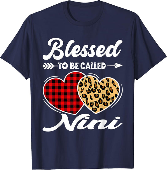 Blessed to Be Called Nini Mother's Day T-Shirt - T-Shirt | Navy