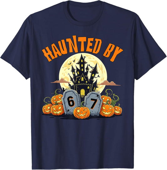 67 Funny Six Seven Gen Alpha Z Halloween 67 Haunted by 67 T-Shirt - T-Shirt | Navy