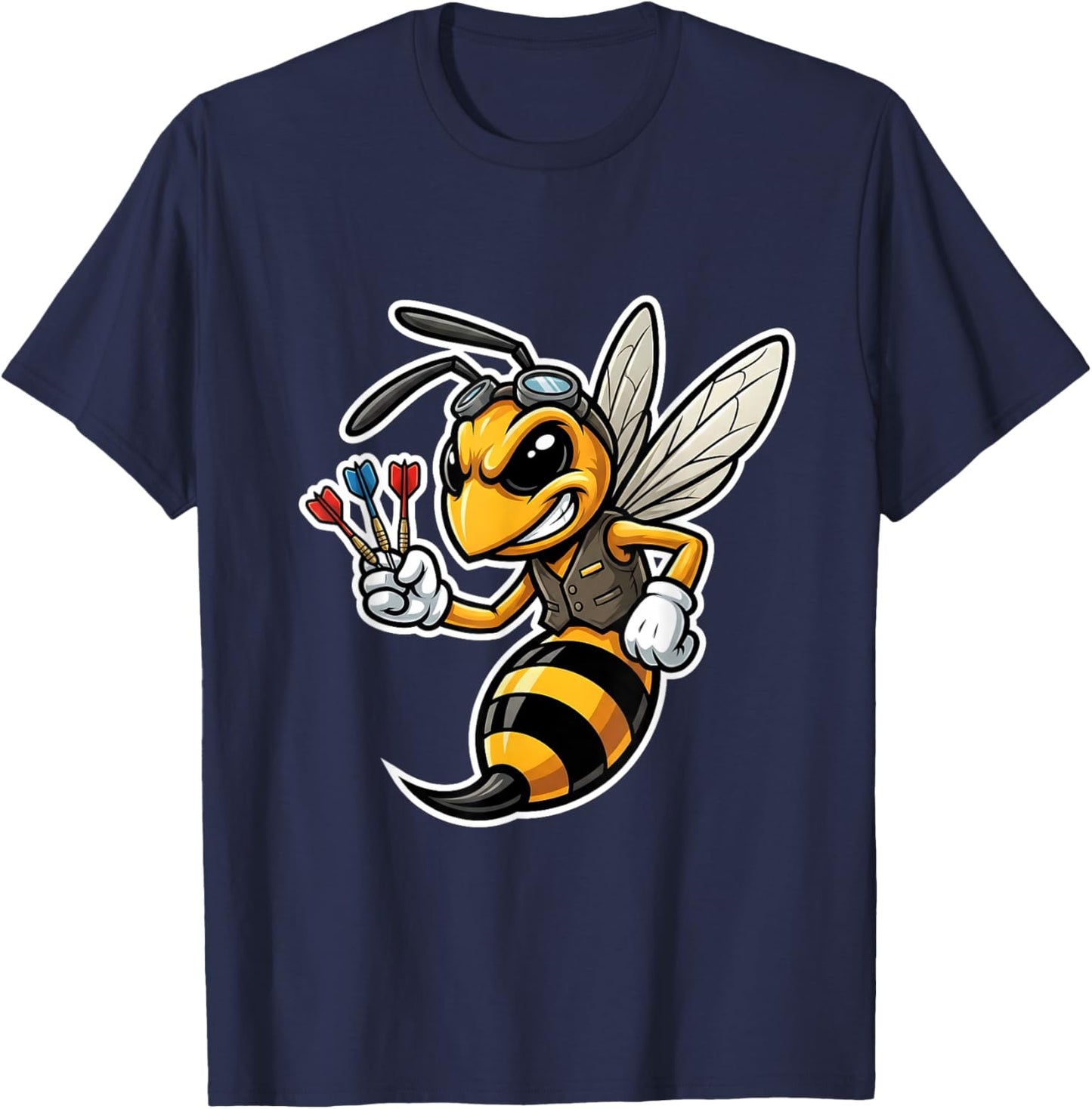 Funny Dart Wasp for Darts Player on Dartboard Men Women T-Shirt - T-Shirt | Navy