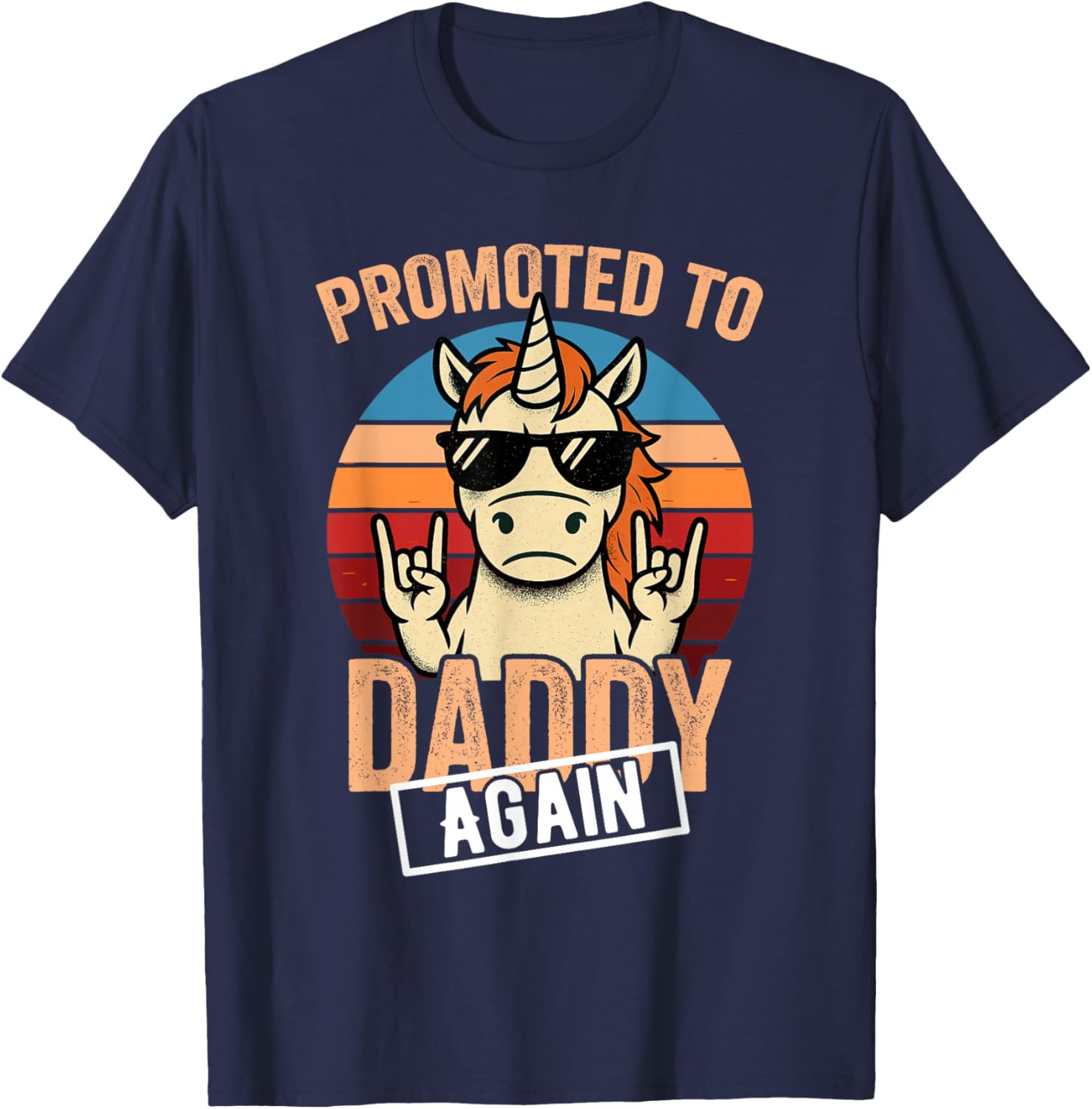 Promoted to Daddy Again 2026 2027 T-Shirt - T-Shirt | Navy