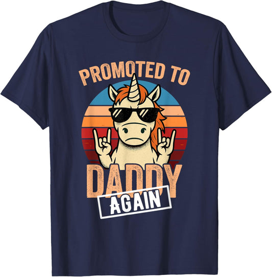 Promoted to Daddy Again 2026 2027 T-Shirt - T-Shirt | Navy