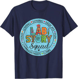 Funny Lab Week 2026 Medical Tech Lab Story Squad Laboratory T-Shirt - T-Shirt | Navy