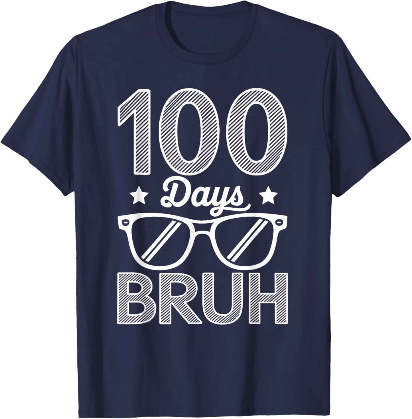 Bruh 100 Days of School Boys 100th Day of School Kids T-Shirt - T-Shirt | Navy