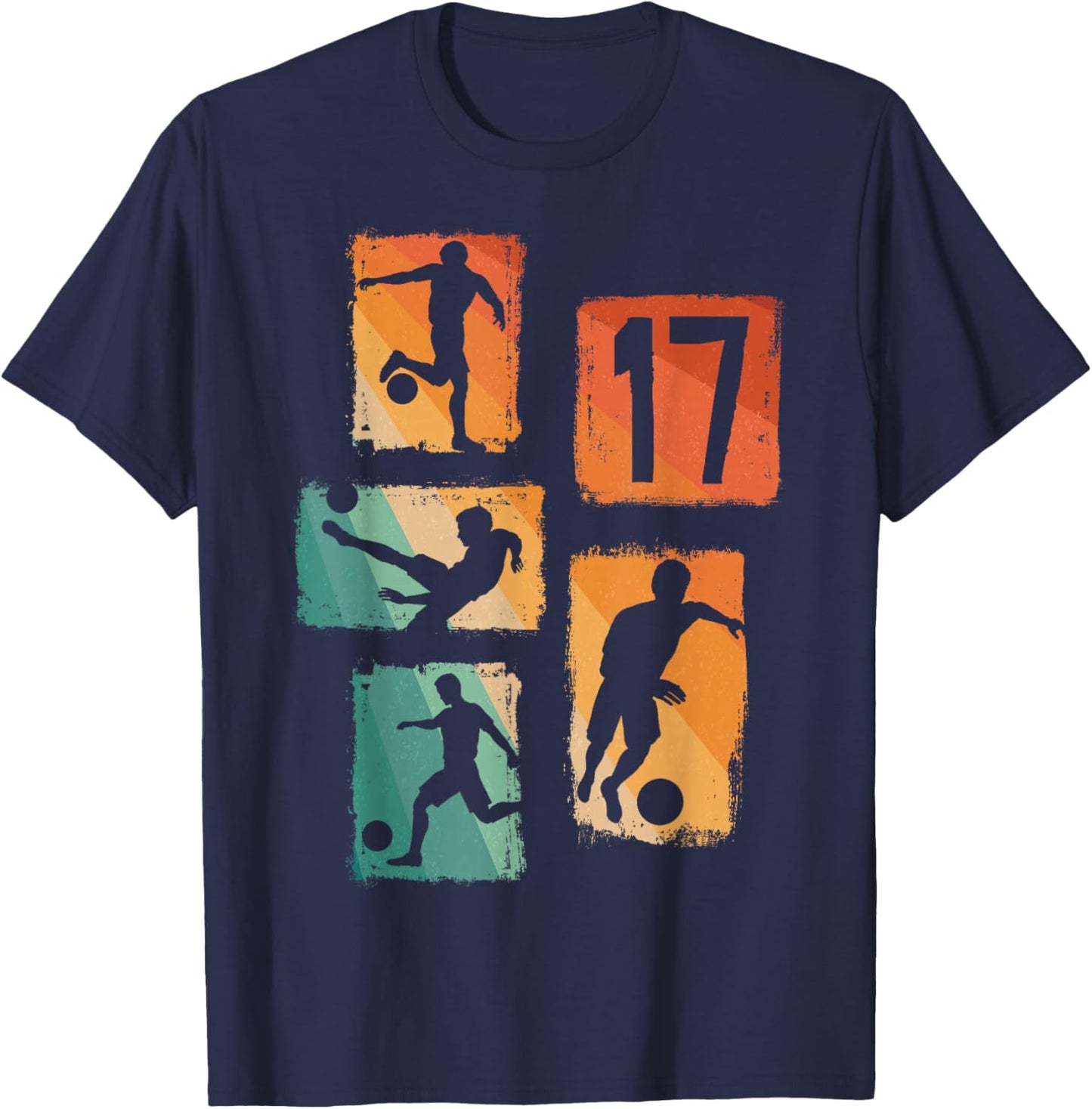 17th Birthday Boy Girl Soccer Player Football 17 Years Old T-Shirt - T-Shirt | Navy