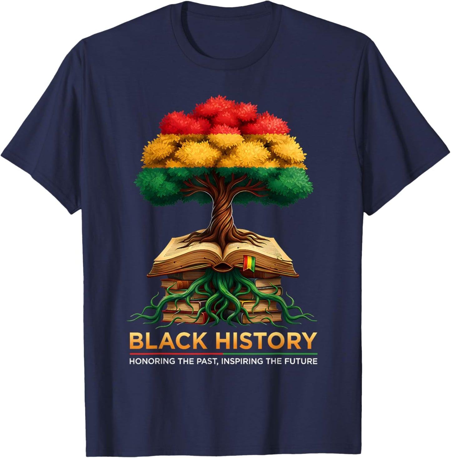 Honoring Past Inspiring Future Men Women Black History Month T-Shirt - T-Shirt | Navy