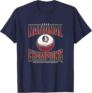 FSU Women's Soccer - 2025 National Champions - Florida State T-Shirt - T-Shirt | Navy