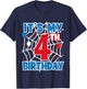 Kids Spider Web 4 Year Old Birthday Boy T-Shirt - T-Shirt | Navy