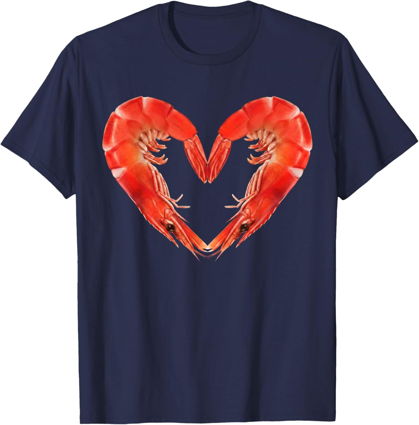 Funny Valentines Day Shrimp Heart Men Women T-Shirt - T-Shirt | Navy
