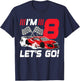 8 Year Old Race Car 8th Birthday Racecar Racing Boy T-Shirt - T-Shirt | Navy