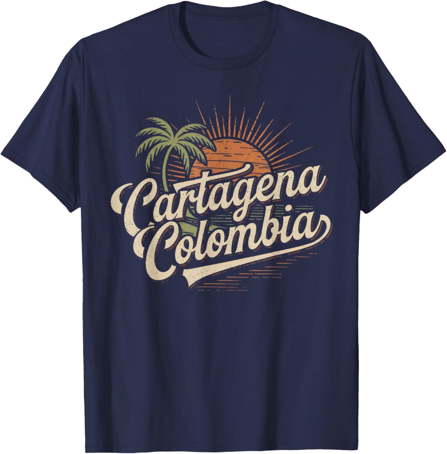 Cartagena Colombia Vacation 2026 Souvenirs Vintage T-Shirt - T-Shirt | Navy