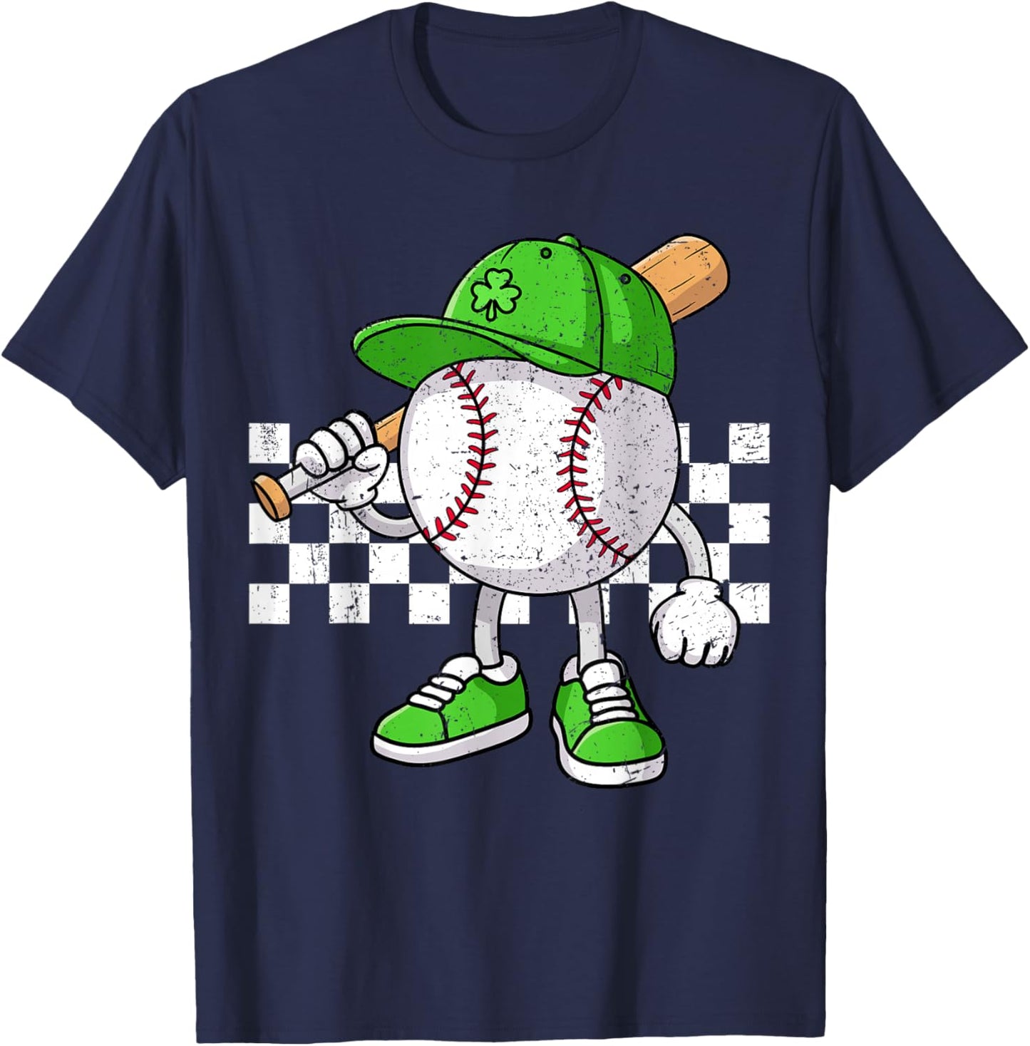 Boys St Patricks Day Baseball Player Pitcher Coach Kids T-Shirt - T-Shirt | Navy