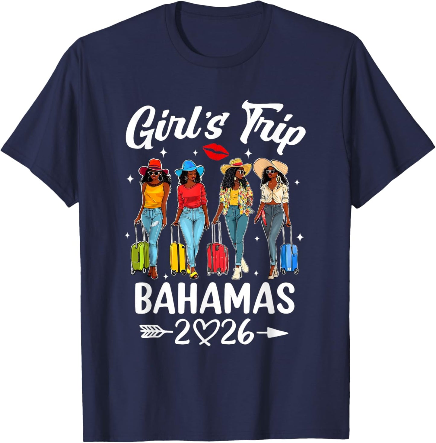 Bahamas Girls Trip 2026 Birthday Squad Women Vacation T-Shirt - T-Shirt | Navy