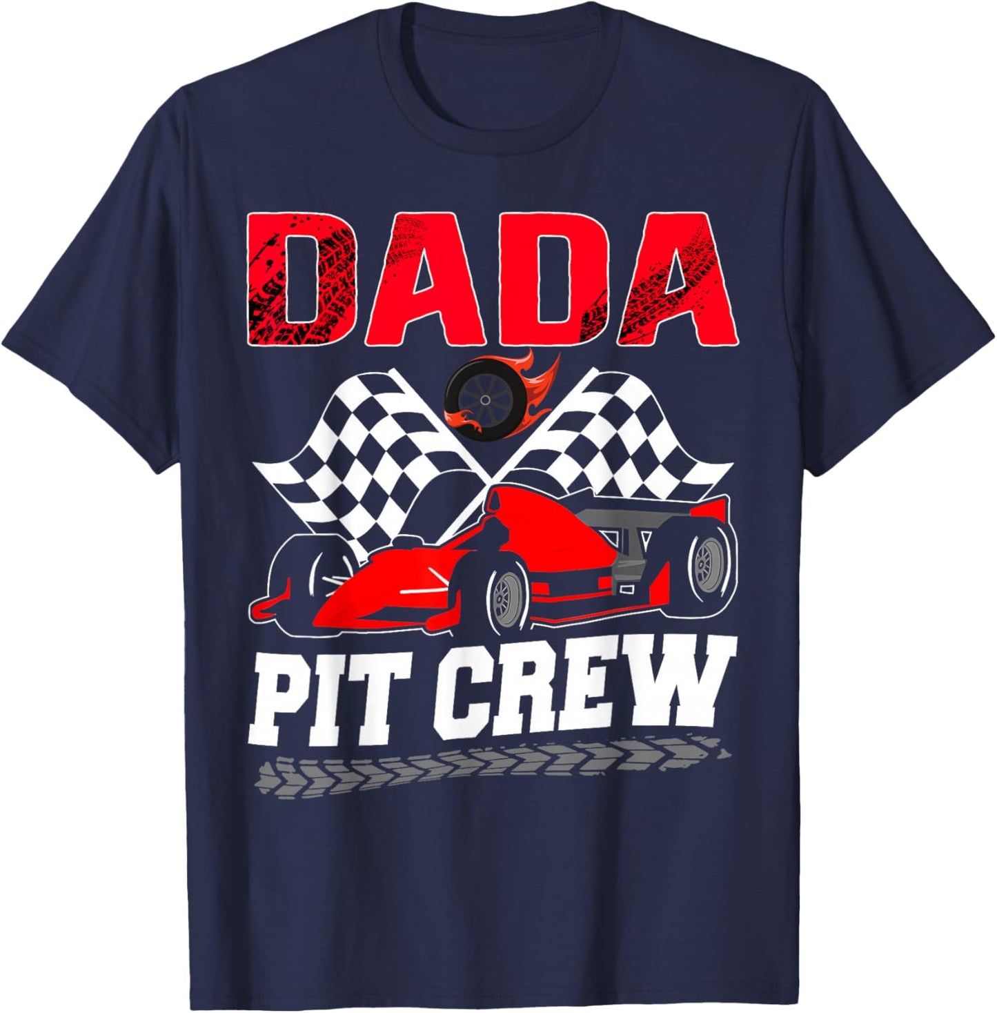 Dada Pit Crew Racing Family Race Car Birthday Boy T-Shirt - T-Shirt | Navy