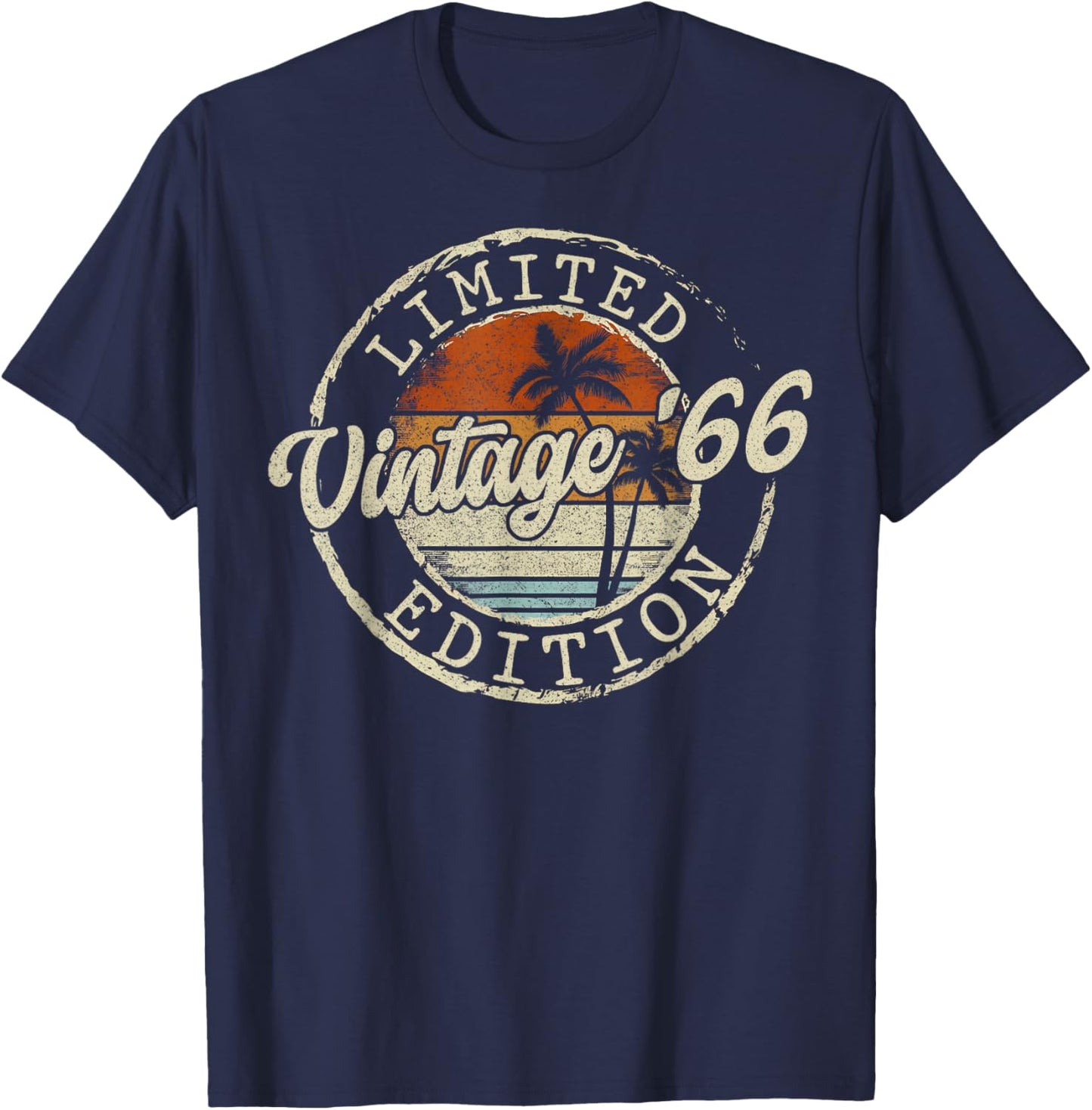 60th Birthday Vintage 1966 Limited Edition 60 Year Old Men T-Shirt - T-Shirt | Navy