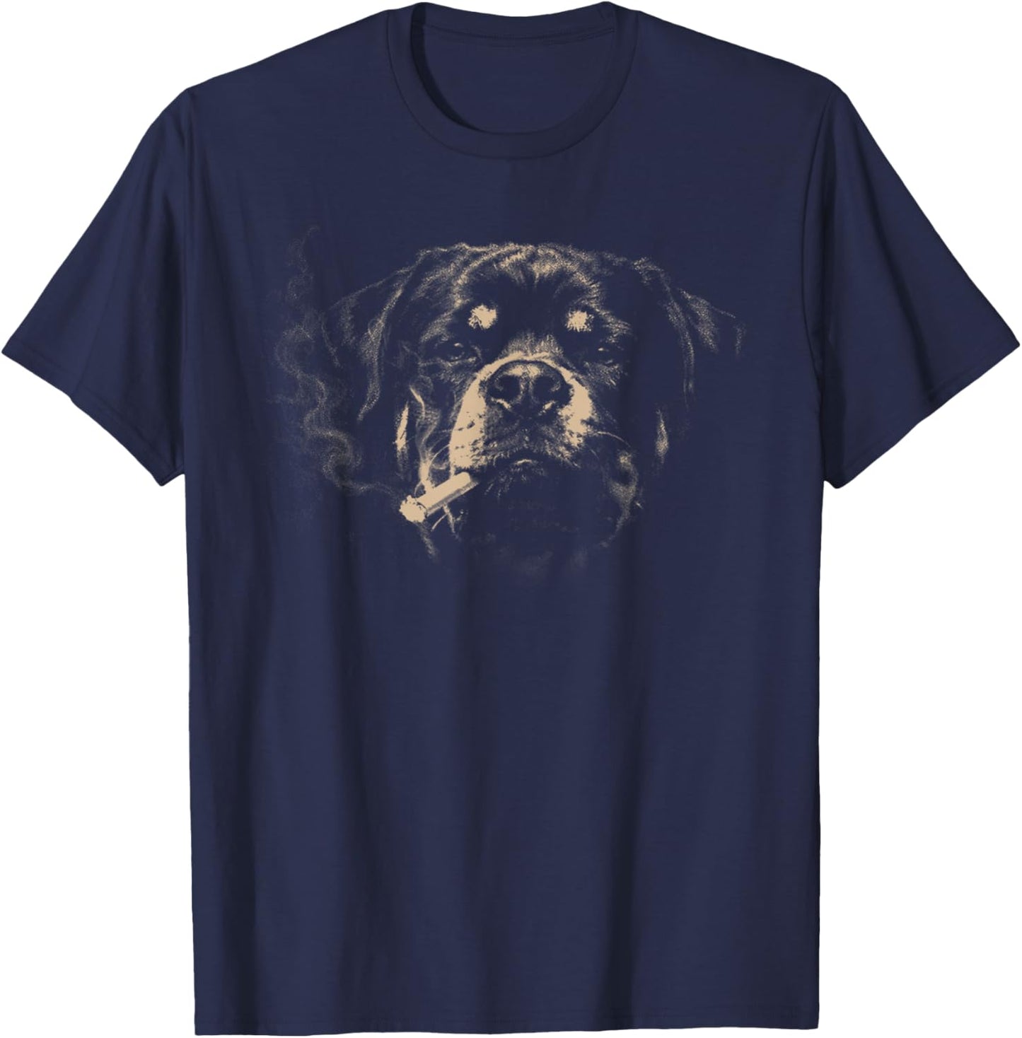 Dog Smoking Funny Rottweiler Smoking Dog Meme T-Shirt - T-Shirt | Navy