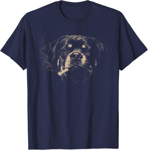 Dog Smoking Funny Rottweiler Smoking Dog Meme T-Shirt - T-Shirt | Navy