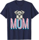 Schnauzer Peeking Mom Dog Lover Cute Puppy Drawing T-Shirt - T-Shirt | Navy