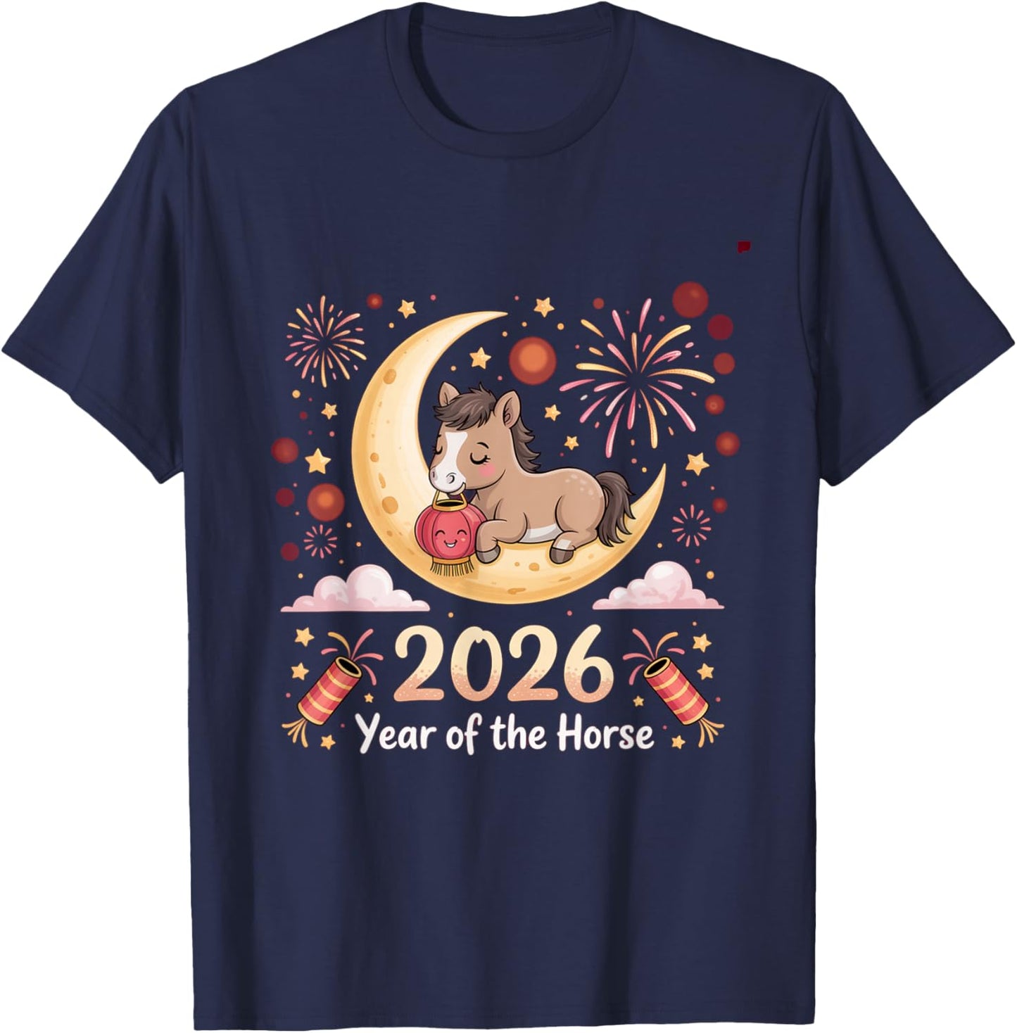 Year of The Fire Horse 2026 Festive Chinese New Year T-Shirt - T-Shirt | Navy
