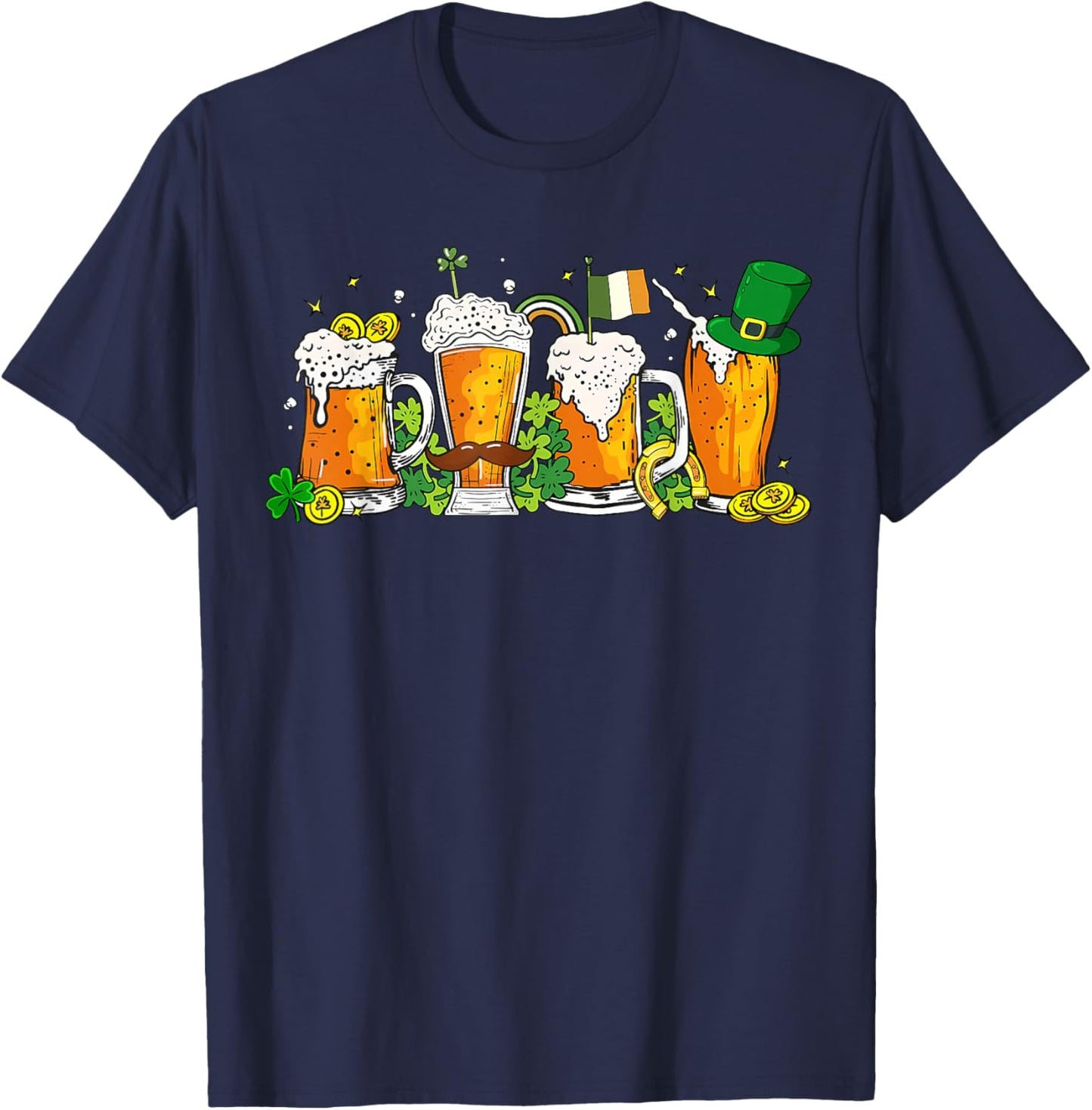 St Patricks Day Beer Drinking Women Saint Pattys T-Shirt - T-Shirt | Navy