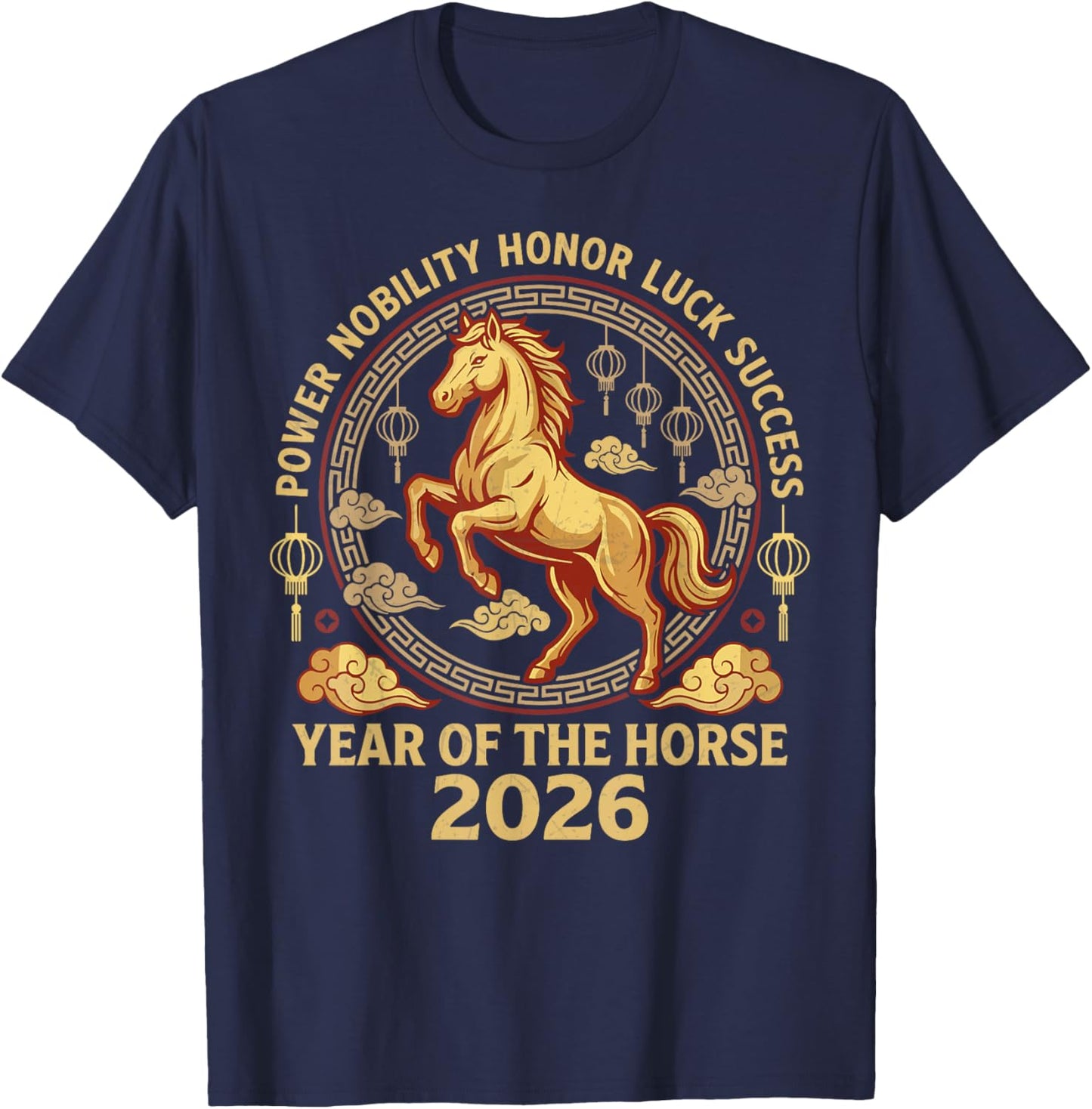 Happy Chinese New Year 2026 Year of The Horse 2026 T-Shirt - T-Shirt | Navy