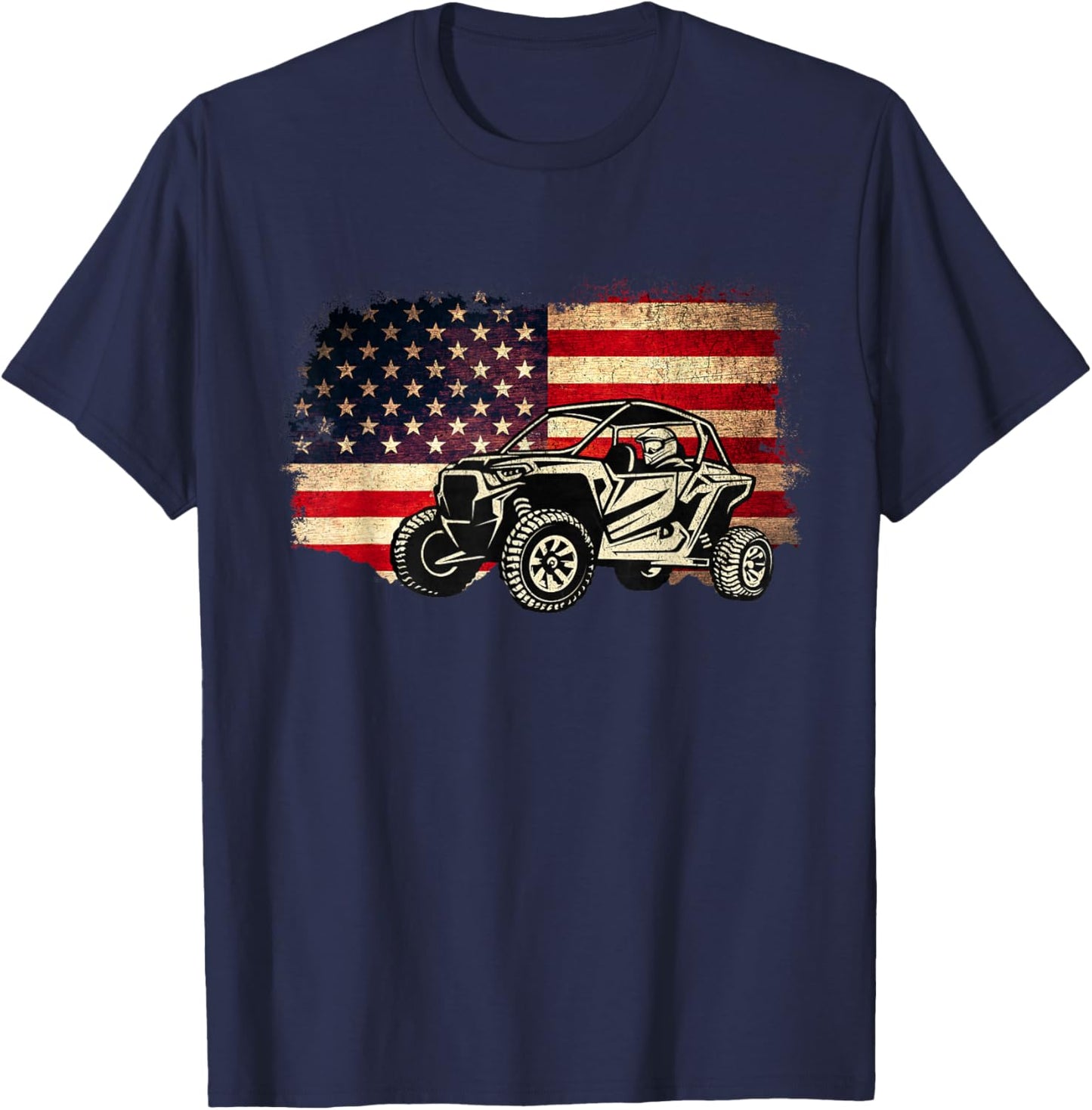 SXS UTV USA American Flag 4th of July T-Shirt - T-Shirt | Navy