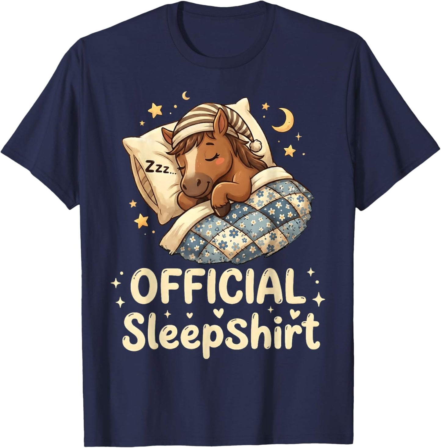 Sleeping Horse Official Sleepshirt Sleepwear Pajama Bedtime T-Shirt - T-Shirt | Navy