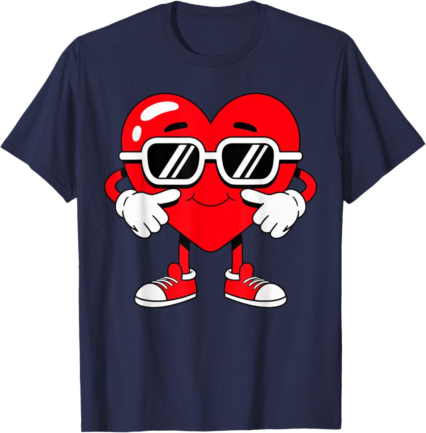 Valentines Love Heart Peace T-Shirt - T-Shirt | Navy