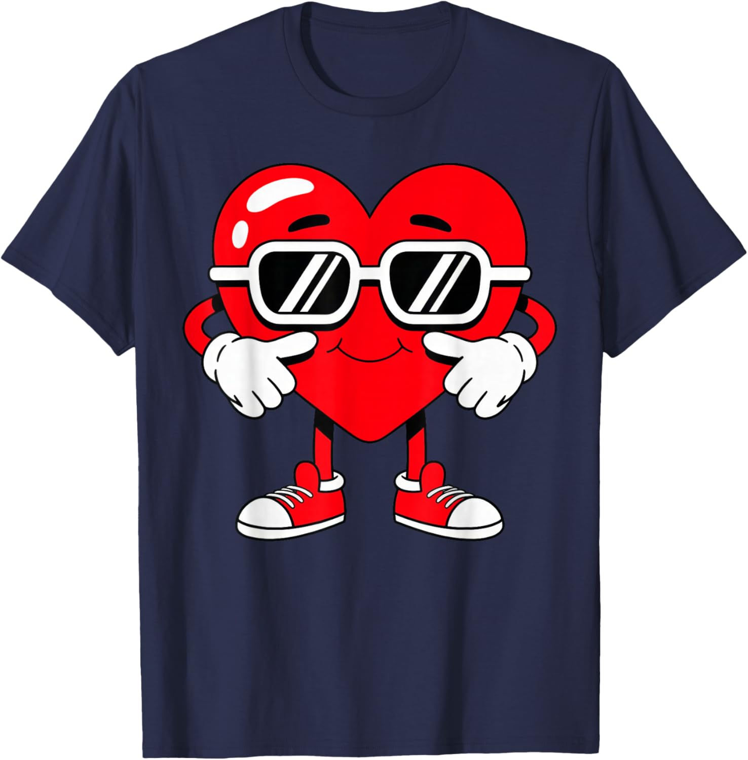 Valentines Love Heart Peace T-Shirt - T-Shirt | Navy