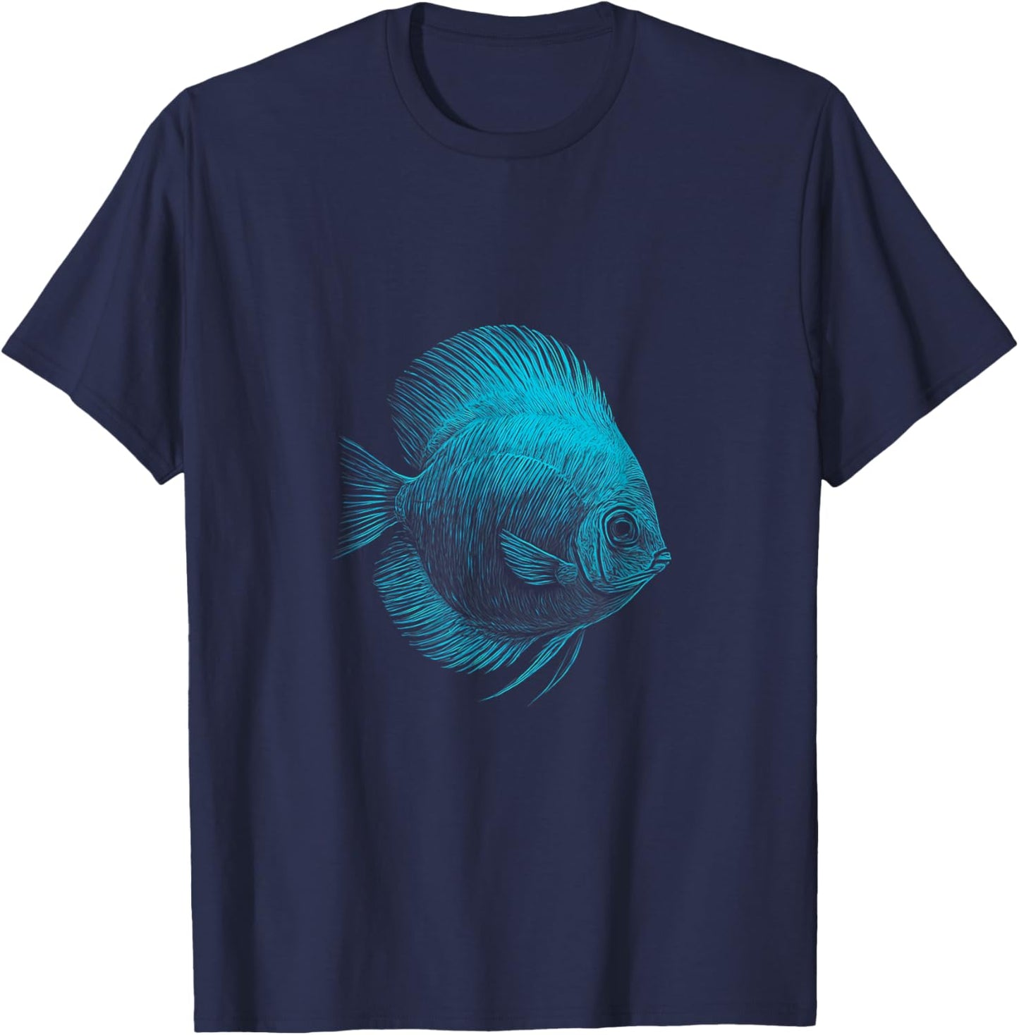 Blue Discus Fish Aquarium Fishkeeper T-Shirt - T-Shirt | Navy