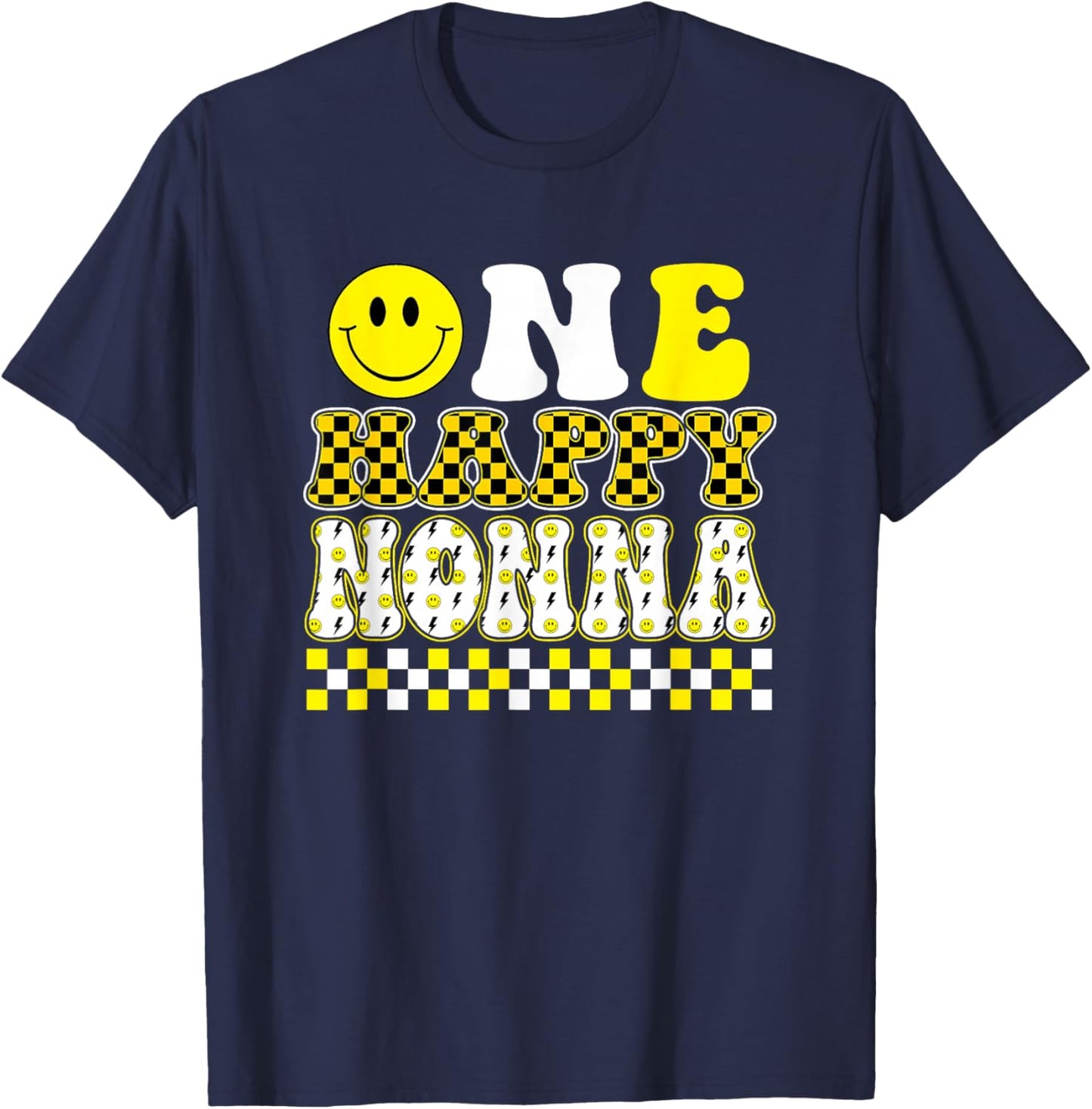 One Happy Dude Nonna 1st Birthday Family Matching T-Shirt - T-Shirt | Navy