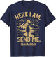 Here I Am Send Me Isaiah 6:8 Bible Verse Christian T-Shirt - T-Shirt | Navy