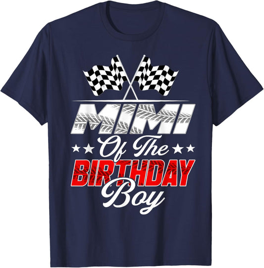 Race Car Mimi of The Birthday Boy Racing Family Pit Crew T-Shirt - T-Shirt | Navy