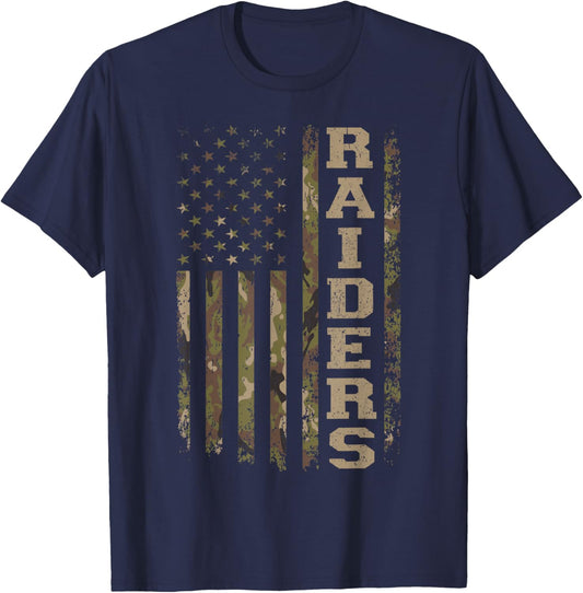 Raiders USA Flag Camo Women Girl Boy T-Shirt - T-Shirt | Navy