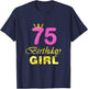 75th Birthday Gift Girl Princess for 75 Years Old T-Shirt - T-Shirt | Navy
