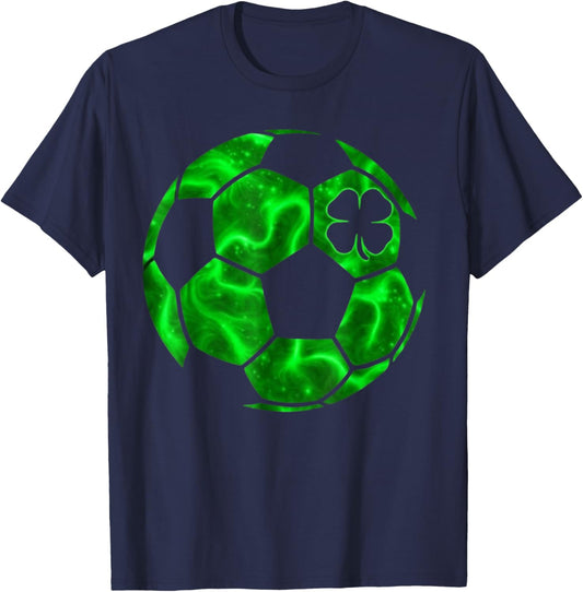 Soccer Shamrock Lucky Irish St Patrick's Day Boys T-Shirt - T-Shirt | Navy