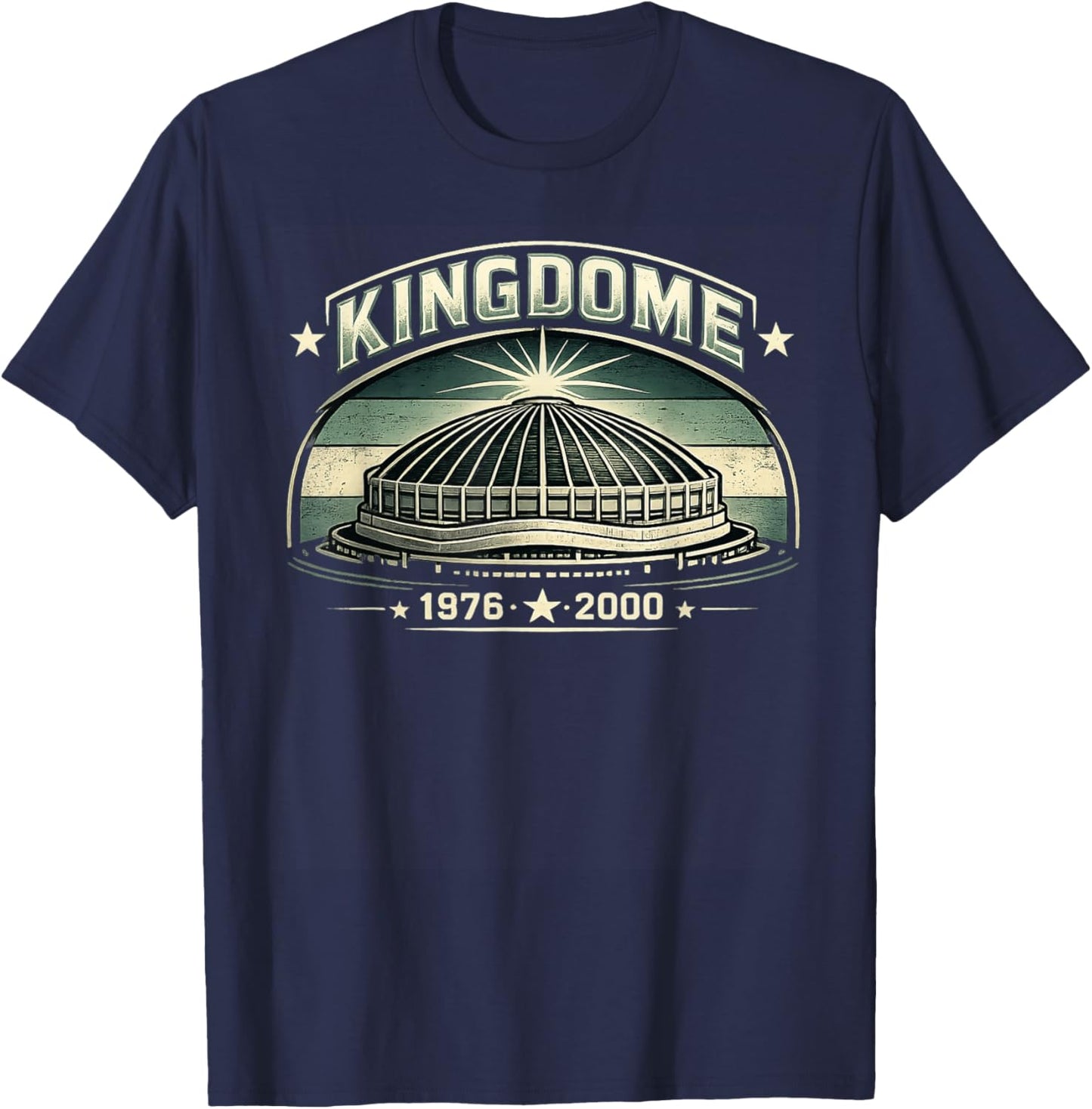 Kingdom Seattle 1976–2000 Retro Illustration T-Shirt - T-Shirt | Navy